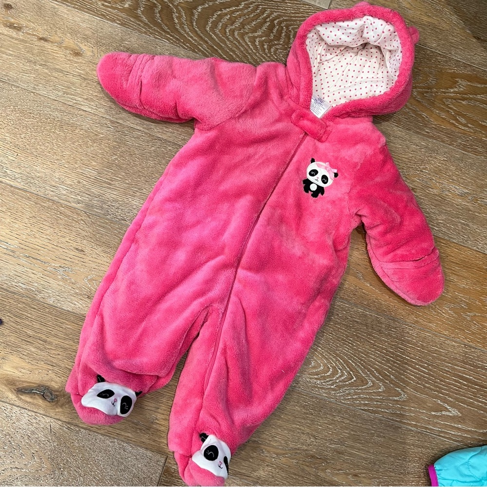 Plush pink bodysuit 3-6 mo.